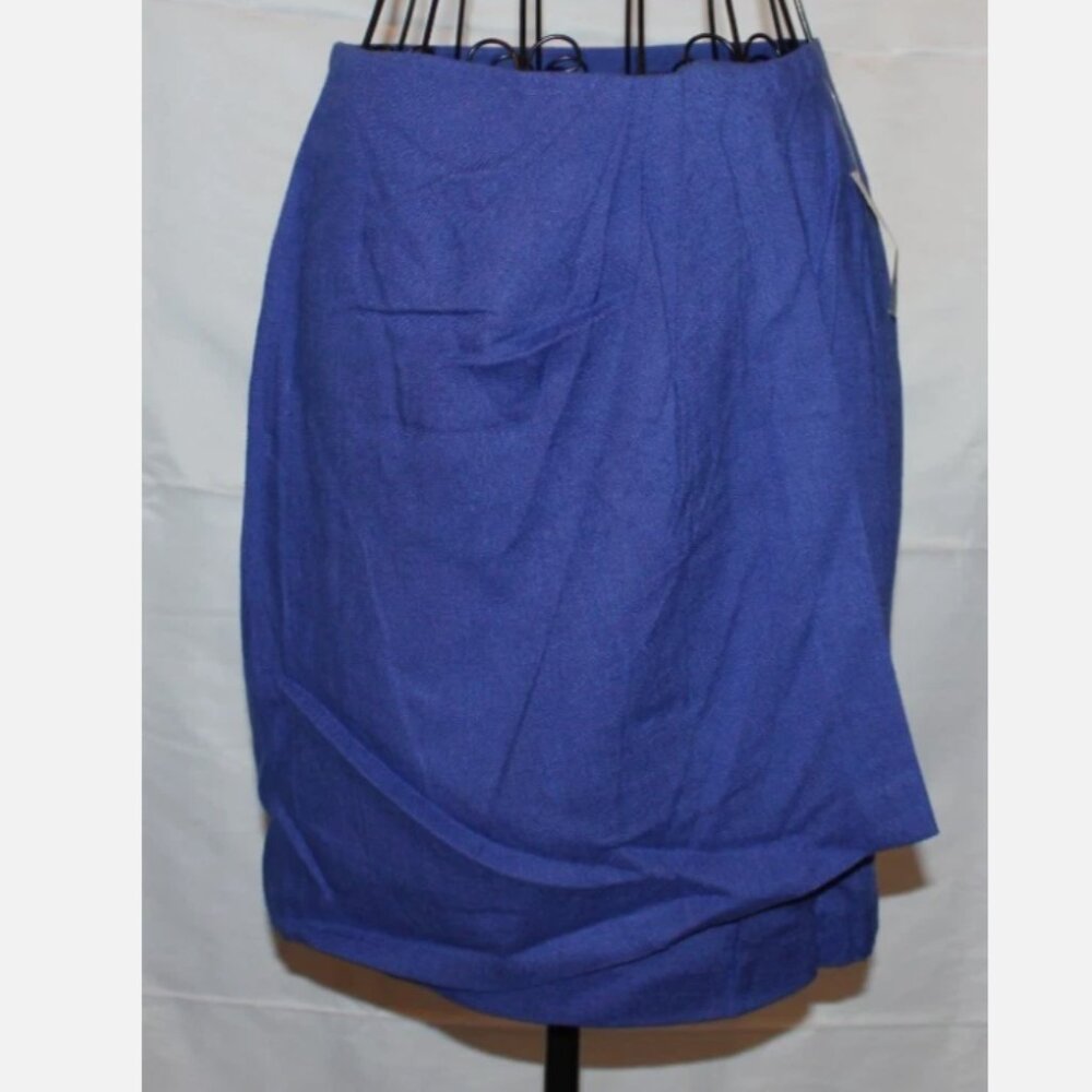 Blue Purple Wrap Skirt XS/S CIE Express NWT Vintage 90's Mini Linen Blend